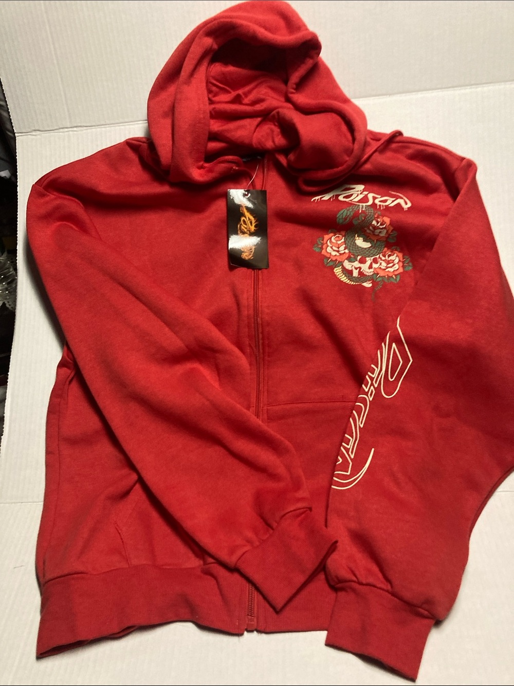 Poison Graphic Red Zip Hoodie Nothin’ But A Good Time Tour